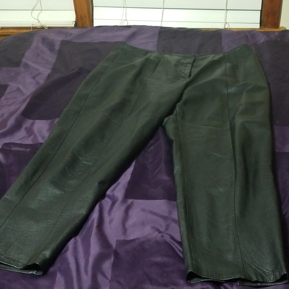 100% Genuine Black leather pant